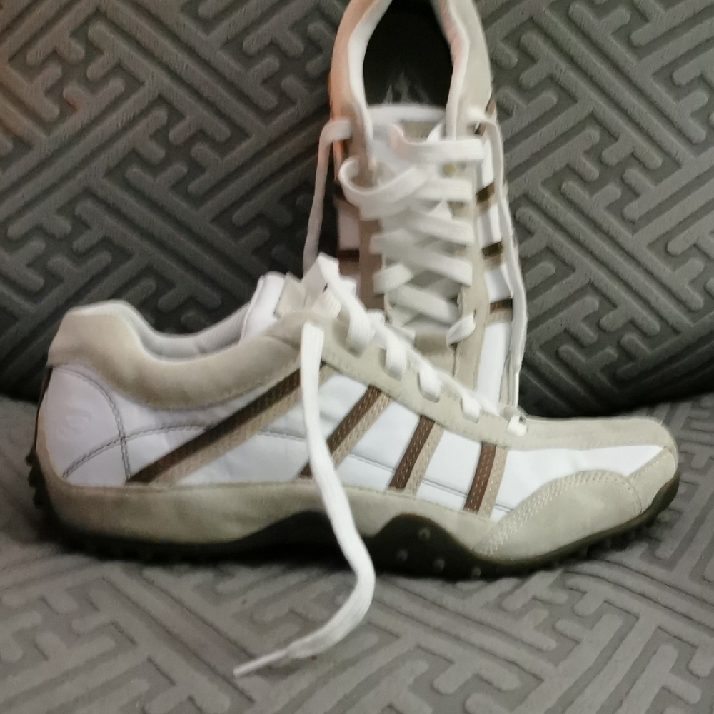 Skechers White and Brown Men's Sneakers
